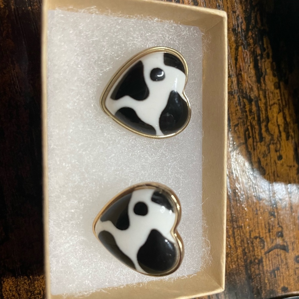 Cow print earrings